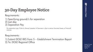 department order no. 147-15|Closure or Cessation of Operation: Authorized Cause in .